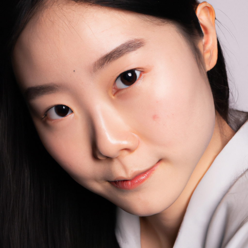 프로필 미니멀 샘플, 화이트 스튜디오에서 한국인 모델의 클린 헤드샷